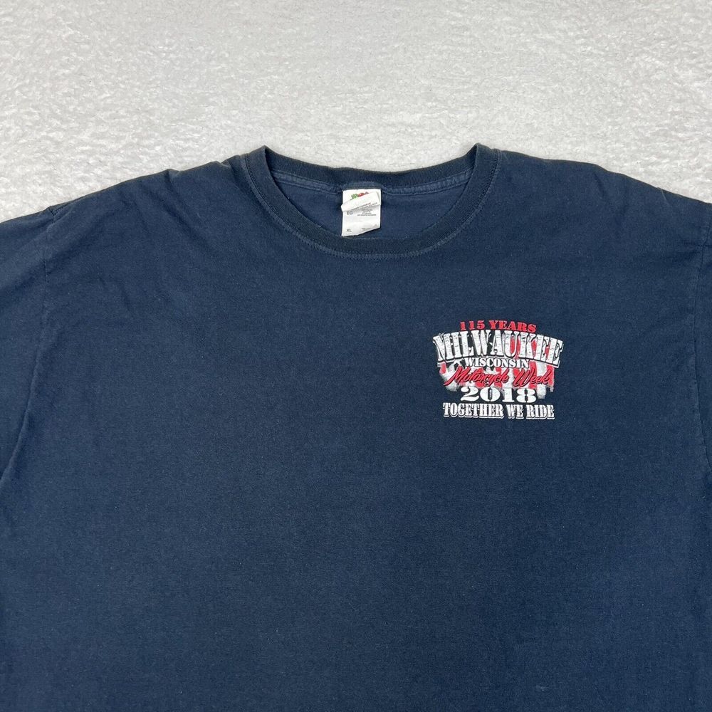 Milwaukee Shirt Adult XL Black Wisconsin‎ Motorcycle Week 115 Years Tee VTG Y2K - Picture 3 of 11